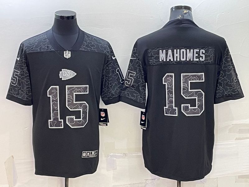 Men Kansas City Chiefs 15 Mahomes Black Reflector 2022 Nike Limited NFL Jersey